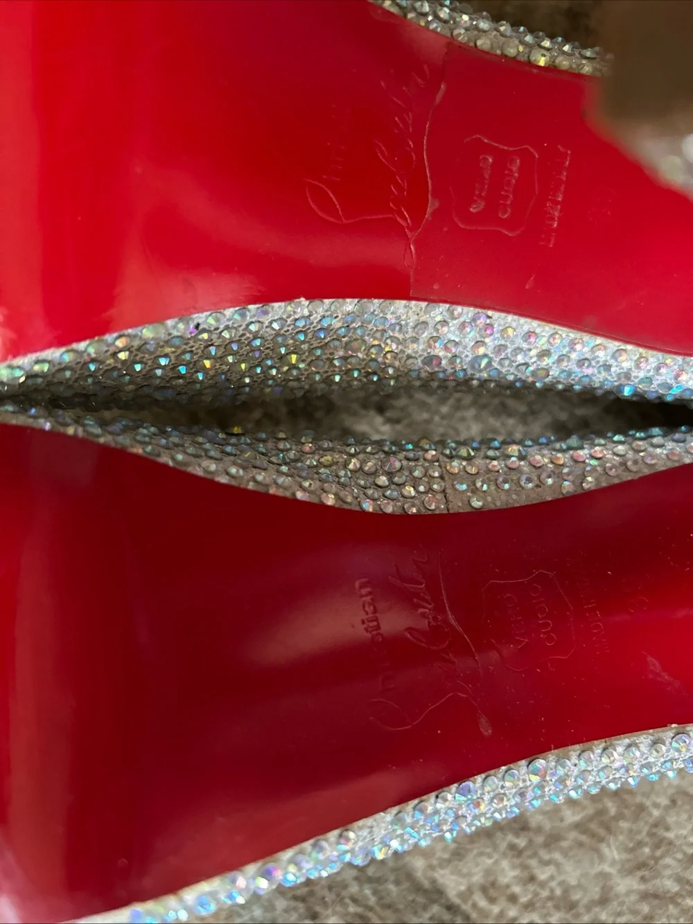 Christian Louboutin Iridescent Crystal Pointed Toe Pumps